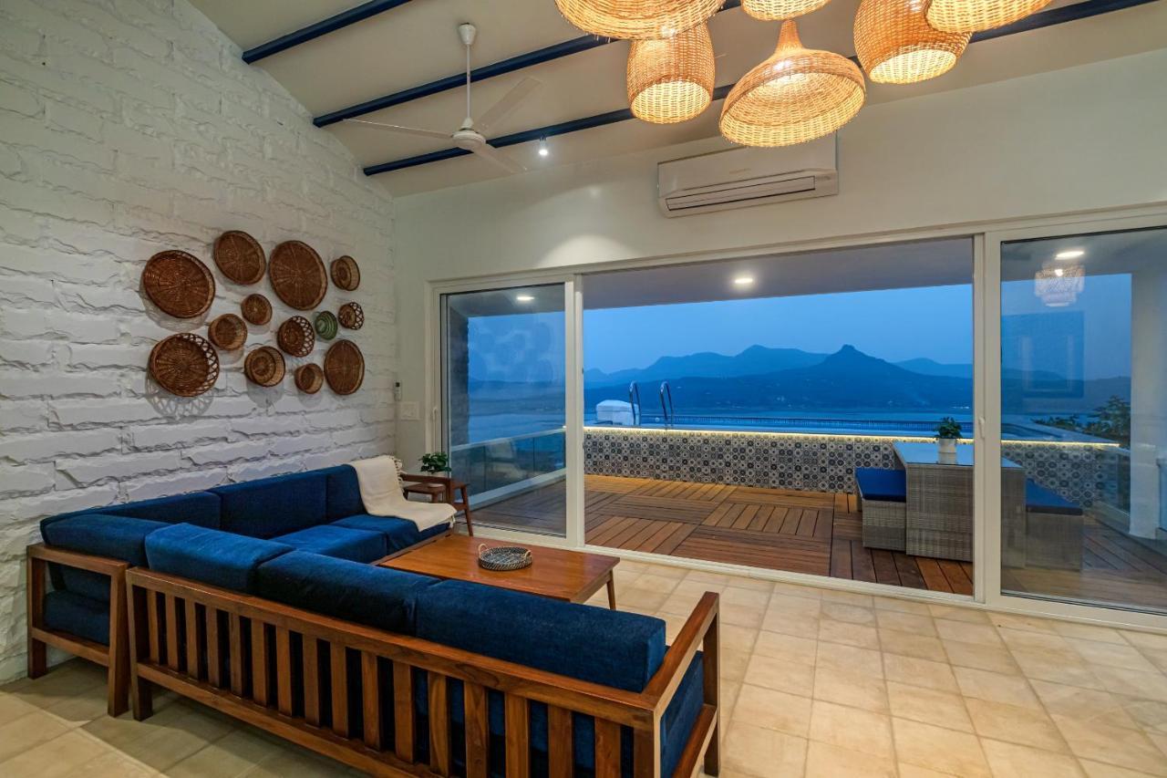 Saffronstays Kaia Waters By Kosha Villas, Pawna - Greek Style Villa With Panoramic View Of Pawna Lake Kolvan 외부 사진